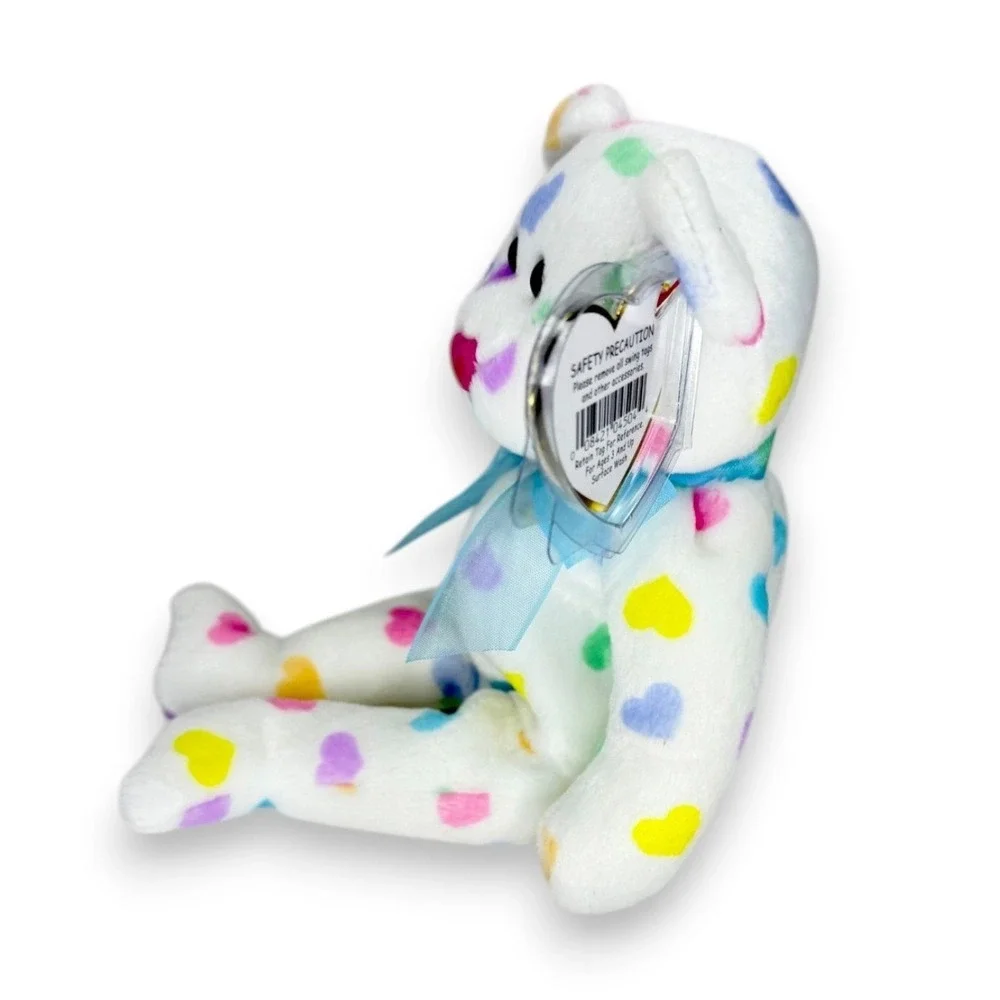 Kissme the Bear | Colorful Heart Sweetheart | Mint Heart Tag TY Beanie Baby